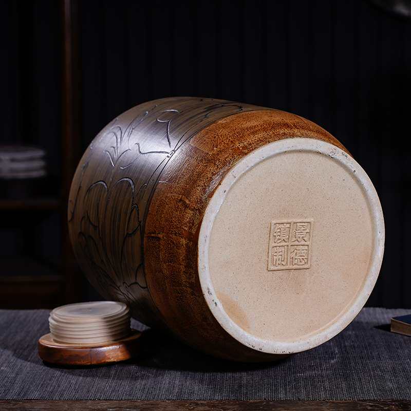 景德镇陶瓷泡酒坛子酿酒缸10斤20斤30斤50斤复古酒瓶家用密封酒壶