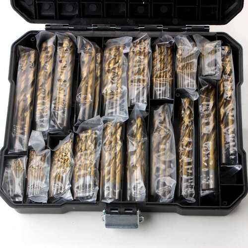 230件套麻花钻高速钢 1-10mm木工开孔器塑盒镀钛直柄麻花钻头套装