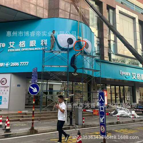 玻璃钢创意动态转动眼镜门头灯箱发光广告招牌店铺引流装饰摆件
