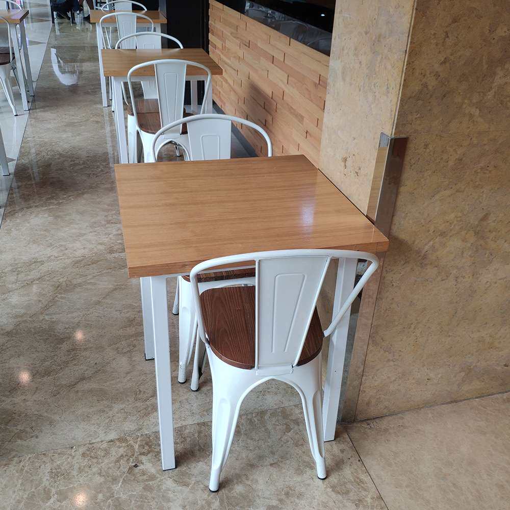 美式铁皮椅子户外简约工业风餐厅铁艺餐椅奶茶咖啡店桌椅快餐座椅