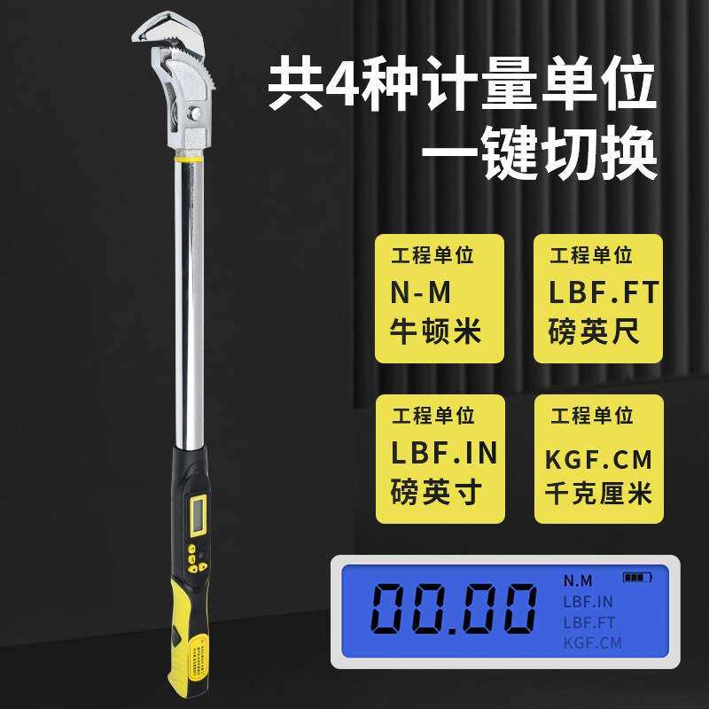 智能数显钢筋扭力扳手 可换头工地钢筋扭力检测扳手 套筒力矩测量