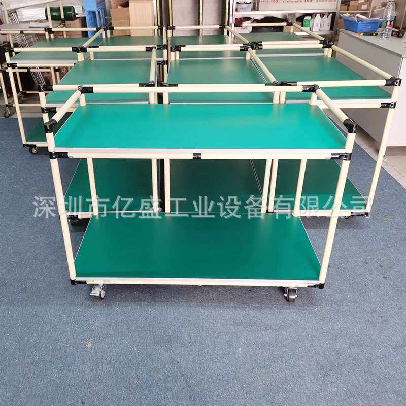 供防静电铝型材工作台带灯精益管物料架无尘车间304不锈钢操作台