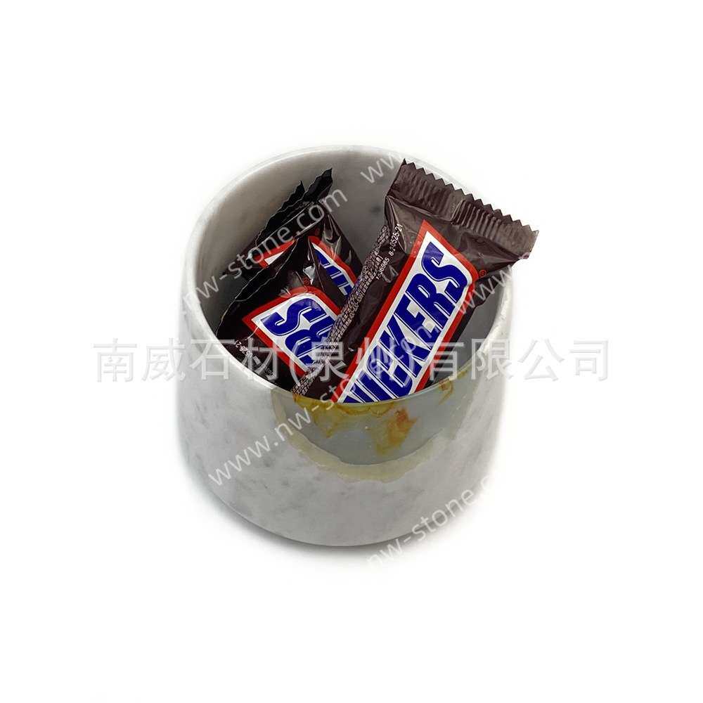 创意天然大理石杯子桌面文具收纳桶摆件多功能笔筒糖果罐棉签罐