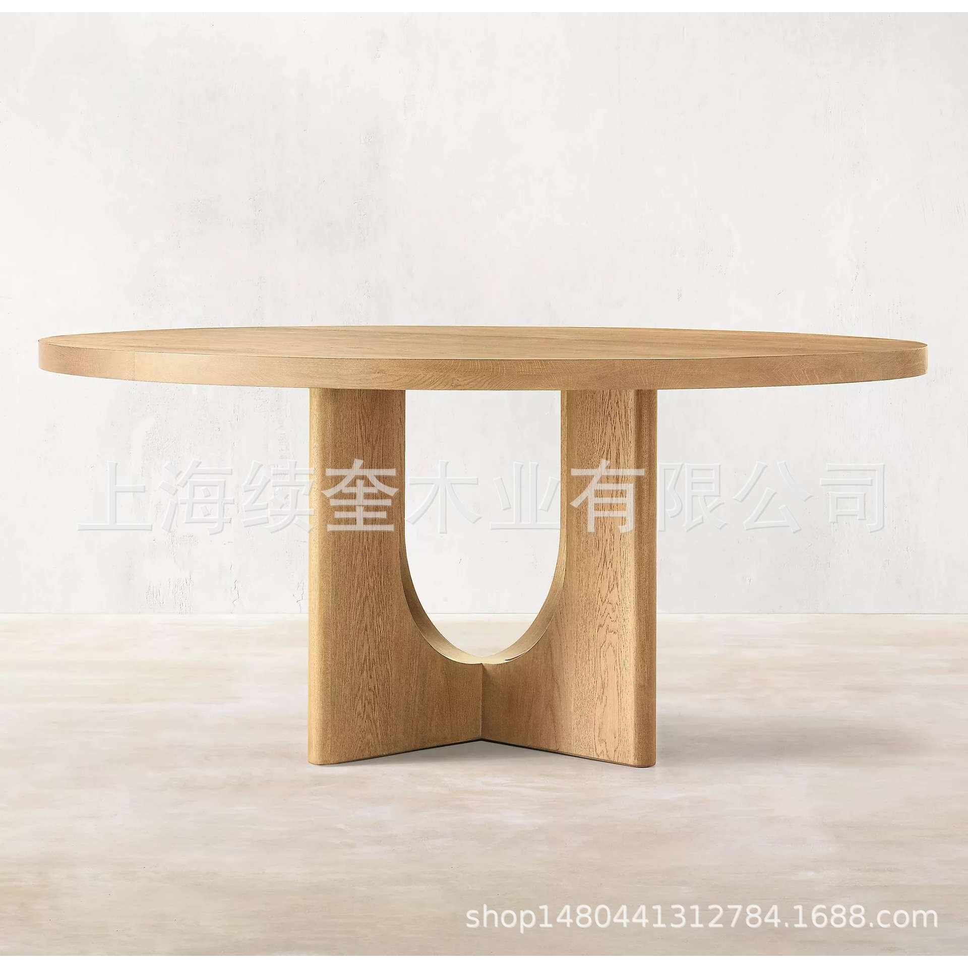 RH美式实木圆餐桌椅家具别墅设计师外贸出口跨境电商亚马逊供应商