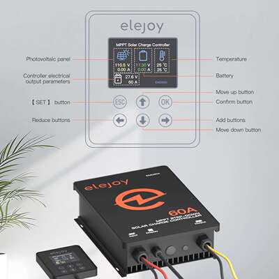 MPPT solar charge controller 60A output voltage 10-60V adjus