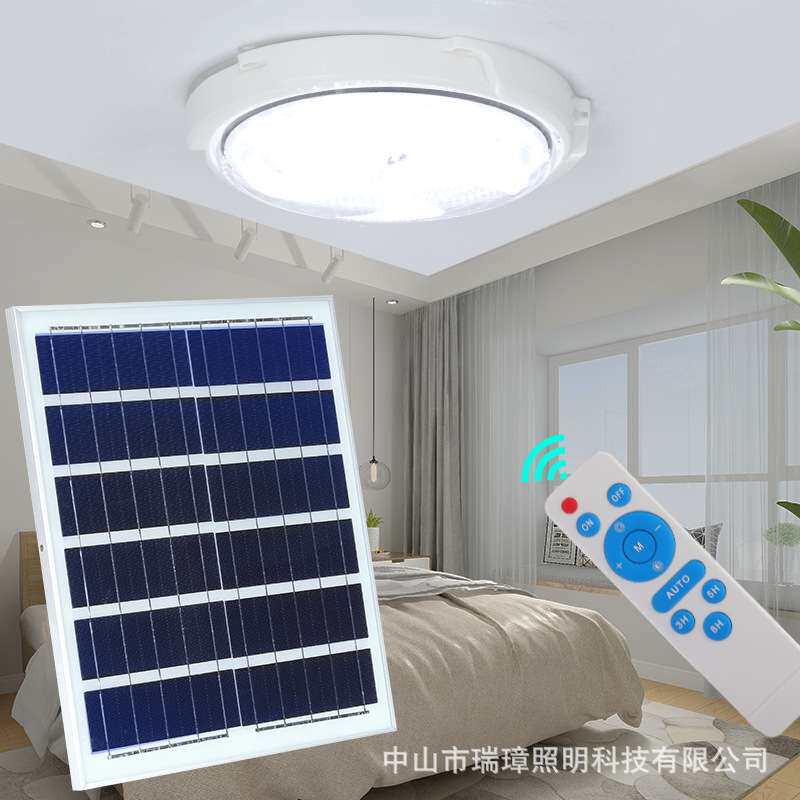 太阳能吸顶灯家用室内一拖二客厅大功率高亮照明灯阳台花园庭院灯
