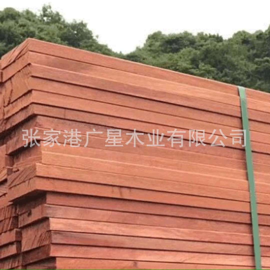 柳桉木防腐木圆柱古建硬木木栈道实木木板庭院用户外地板原木