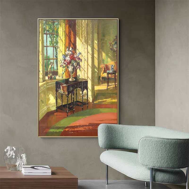 阳光满屋 印象派现代风景装饰画入户玄关走廊挂画壁画抽象艺术画