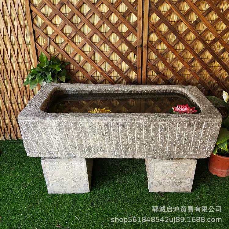 厂家旧石磨 循环流水家居 老石槽流水摆件 庭院室内景老石器