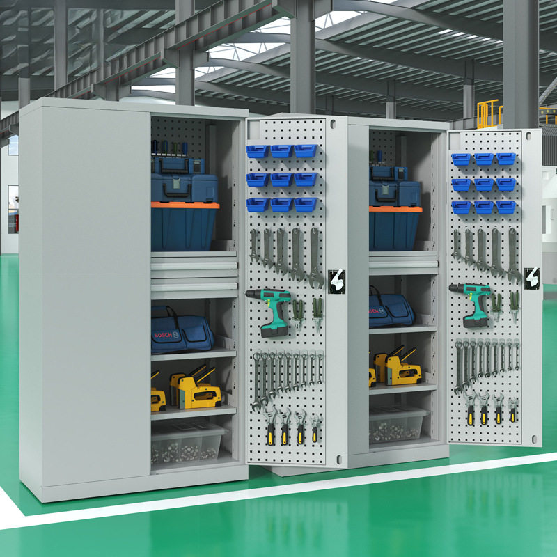 重型双开门工具柜车间用工厂收纳柜工具箱修车储物柜铁皮柜子加厚