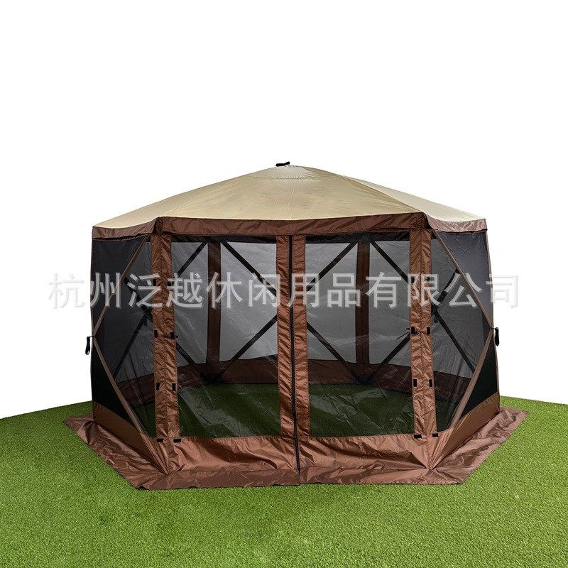 户外露营帐d篷 防蚊网纱自动速开帐篷 草原便携式庭院室外遮阳棚