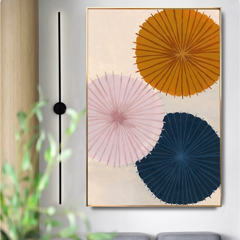手绘油画【三色伞】n客厅玄关走廊现代简约装饰挂画走廊过道手工