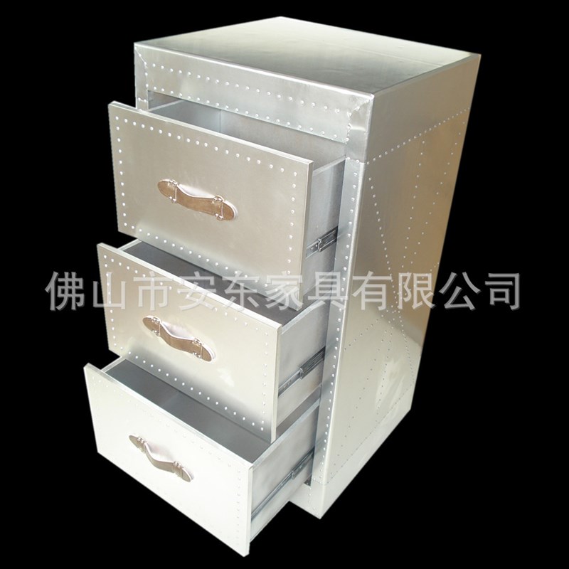 复古怀旧家具卧室铝p皮书柜斗柜储物餐边柜航空铝面办公室家具
