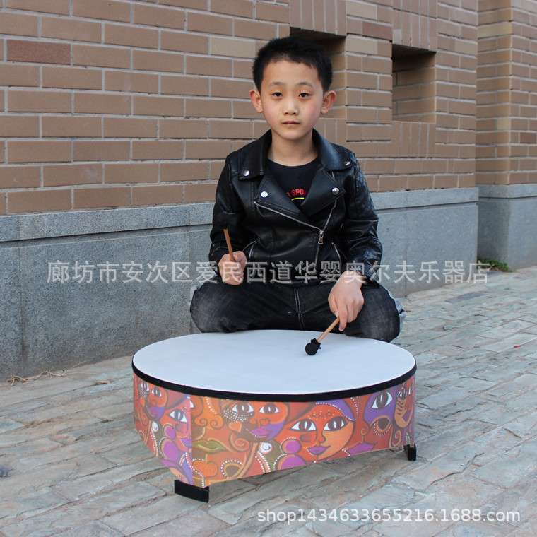 木制大地鼓直径55厘米手拍鼓 奥尔夫音乐打击乐器教具幼教集合鼓