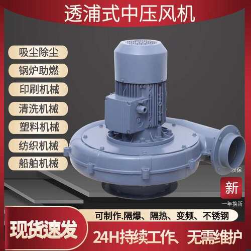 PF-1503透浦式风机2.2KW中压风机2200W透浦直叶式中压鼓风机 耐磨