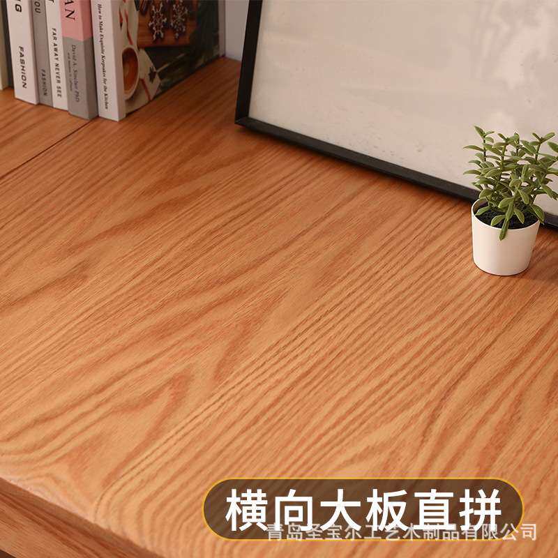转角书桌书房书架实木北欧电脑桌橡木学习桌小户型家用原木办公桌