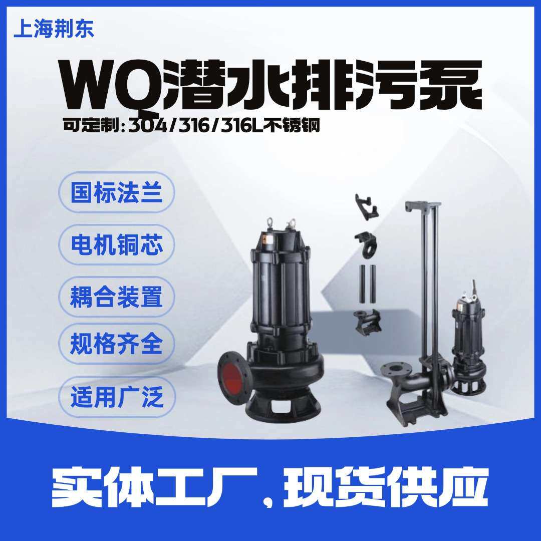不锈钢WQ排污泵80WQ40-30-7.5 管道排污泵 污水泵 立式管道排污泵