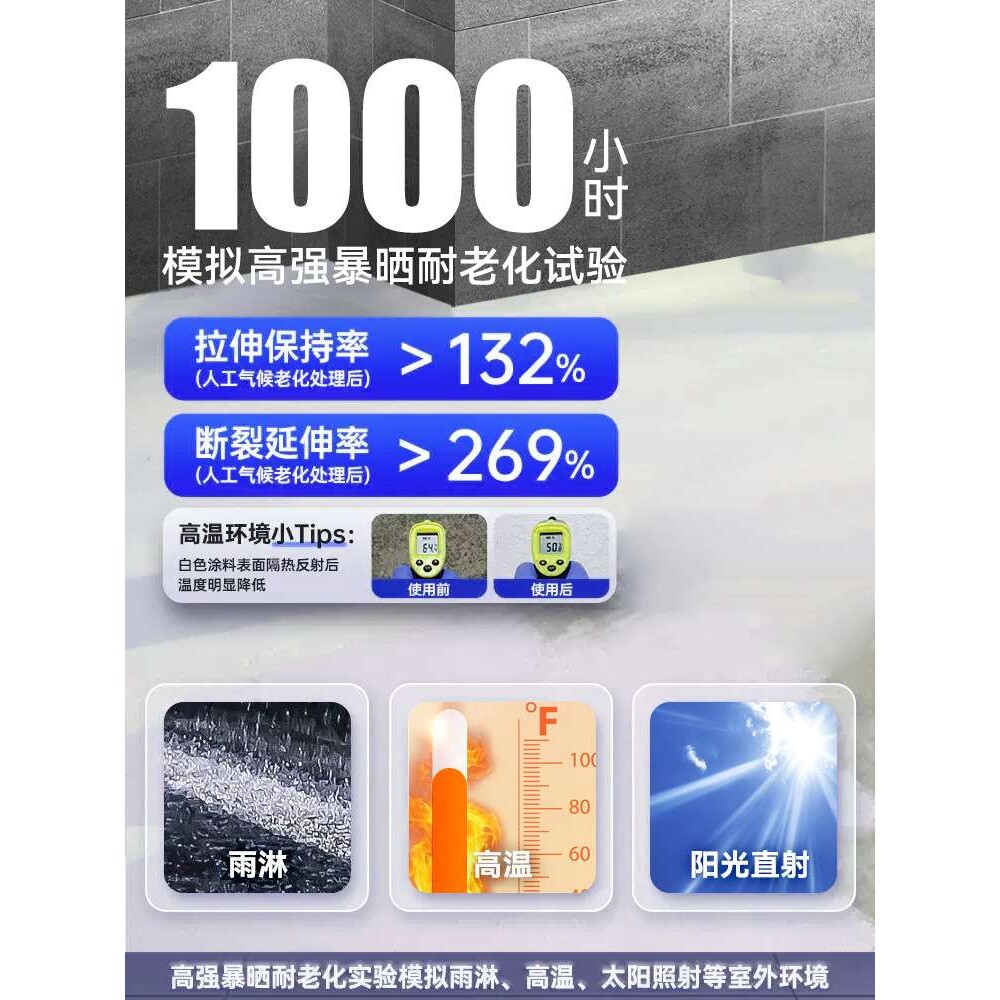 屋顶防水补漏材料楼顶聚氨酯涂料房顶漏水专用屋面阳台裂缝补漏王