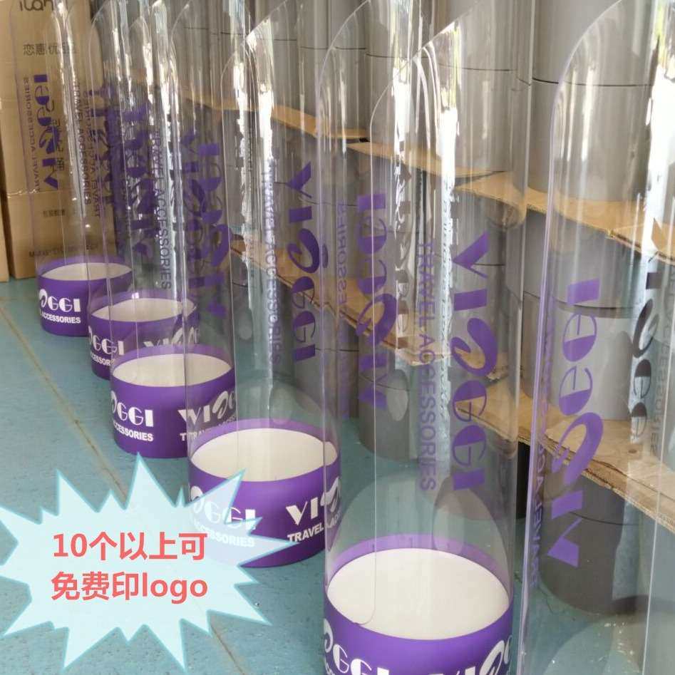亚克力飞机枕头展示架 U型枕护颈枕陈列货架 飞机旅行圆形枕桶