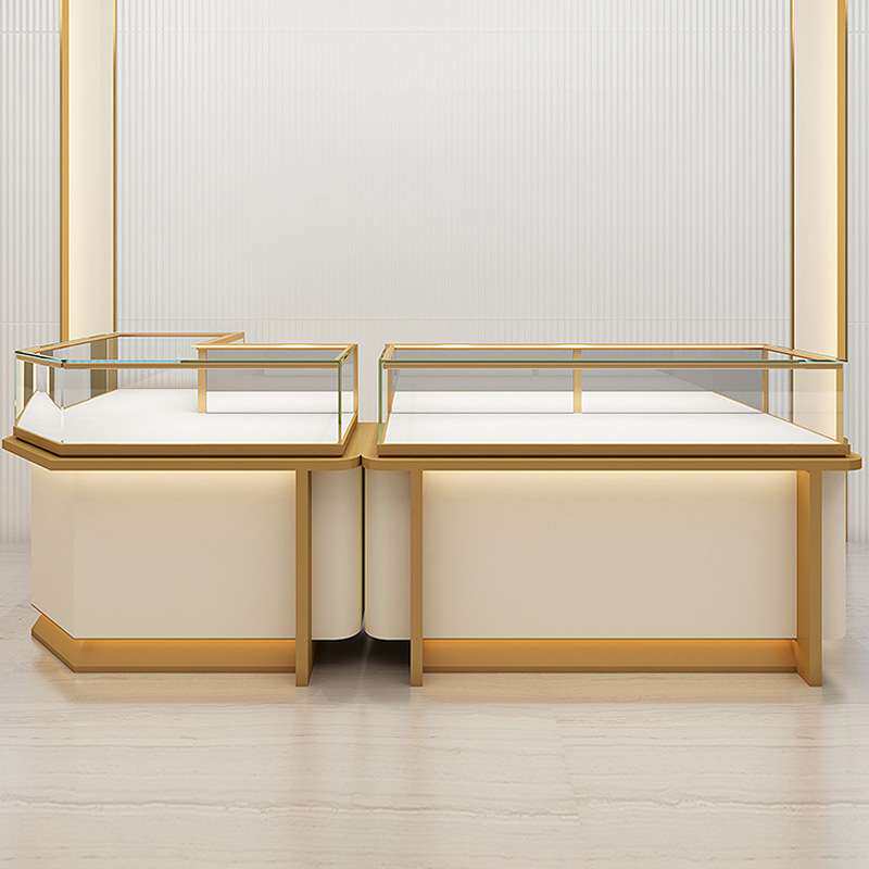 全店设计产品陈列展架货柜透明玻璃商用黄金首饰品珠宝店展示柜