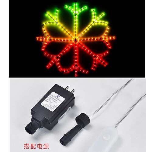 圣诞节装饰灯LED雪花灯节日装饰RGB全彩景观造型灯串太阳能灯户外