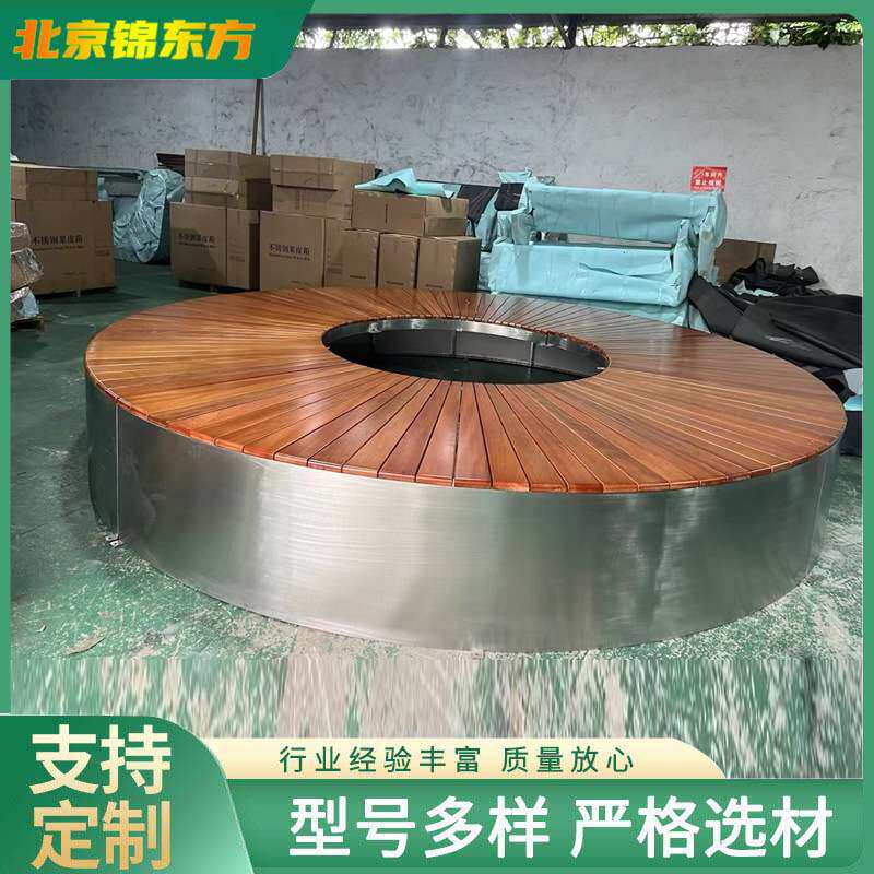 北京防腐木围树椅圆形椅子树头椅座椅公园椅子防水木塑木铸铁户外
