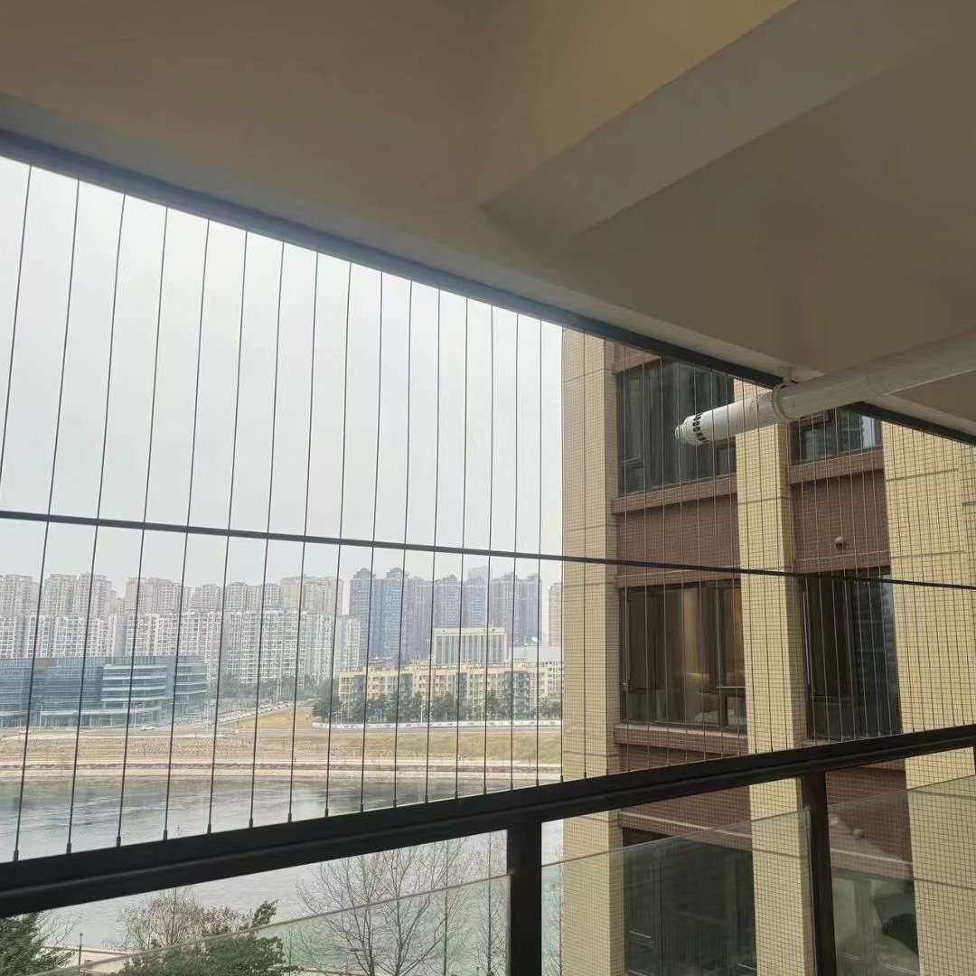 隐形防盗网304不锈钢钢丝绳螺母款防盗轨道 尼龙防护网自装阳台网
