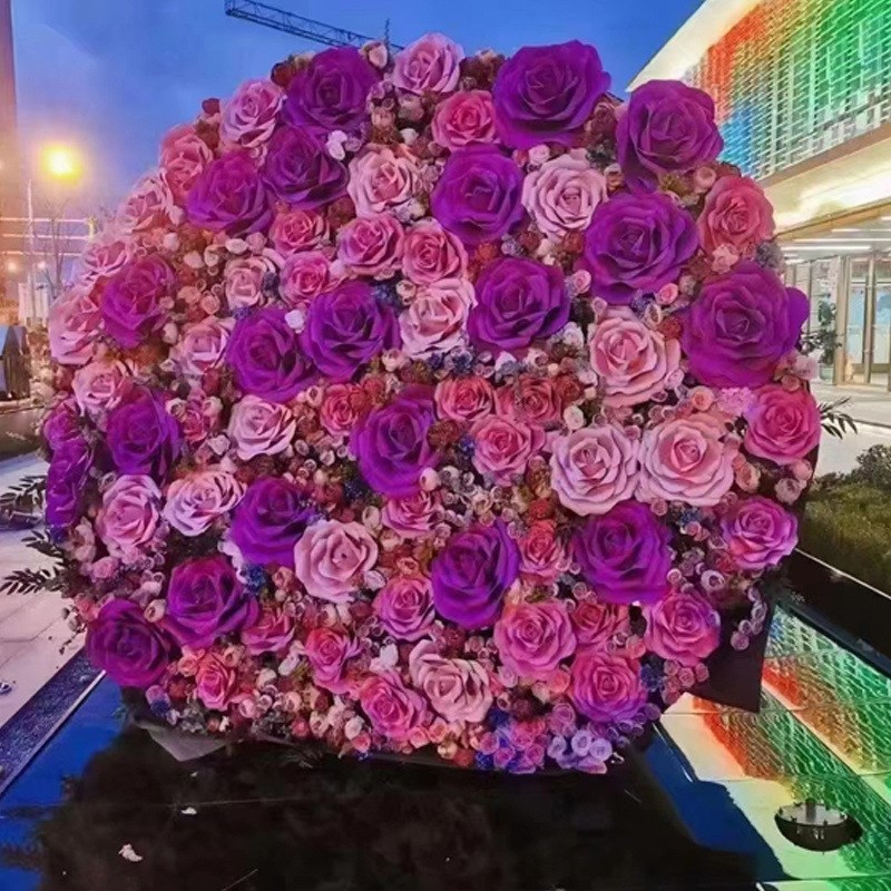 网红巨型花束玫瑰情人节拍照打卡 商场美陈装饰摆件雕塑大捧花