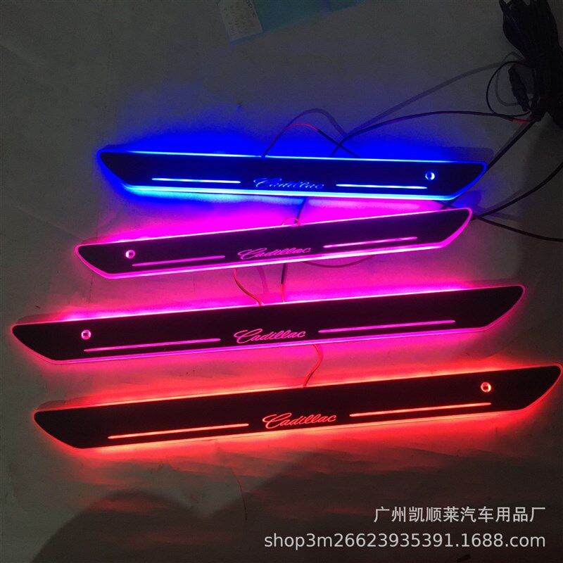 4片免破线适用于凯迪拉克CT4 XT4 XT5 XTS流P光LED迎宾踏板门槛条