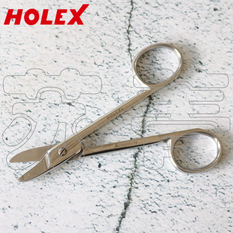 德国霍夫曼HOLEX 金冠剪 精密剪刀 很短的齿状刀刃 直头 110 mm