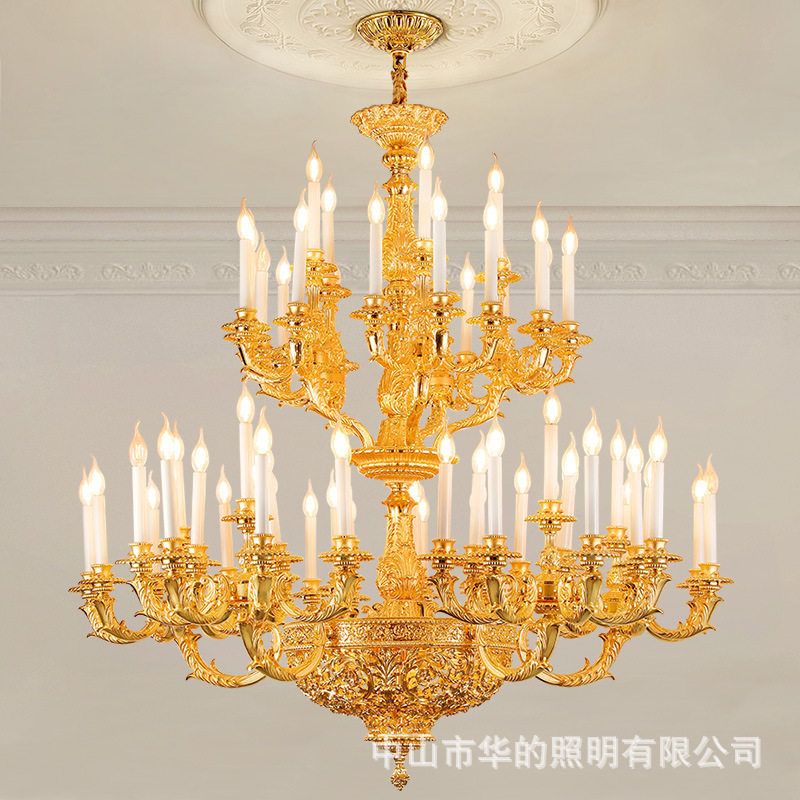 别墅客厅大吊灯欧式酒店餐厅
