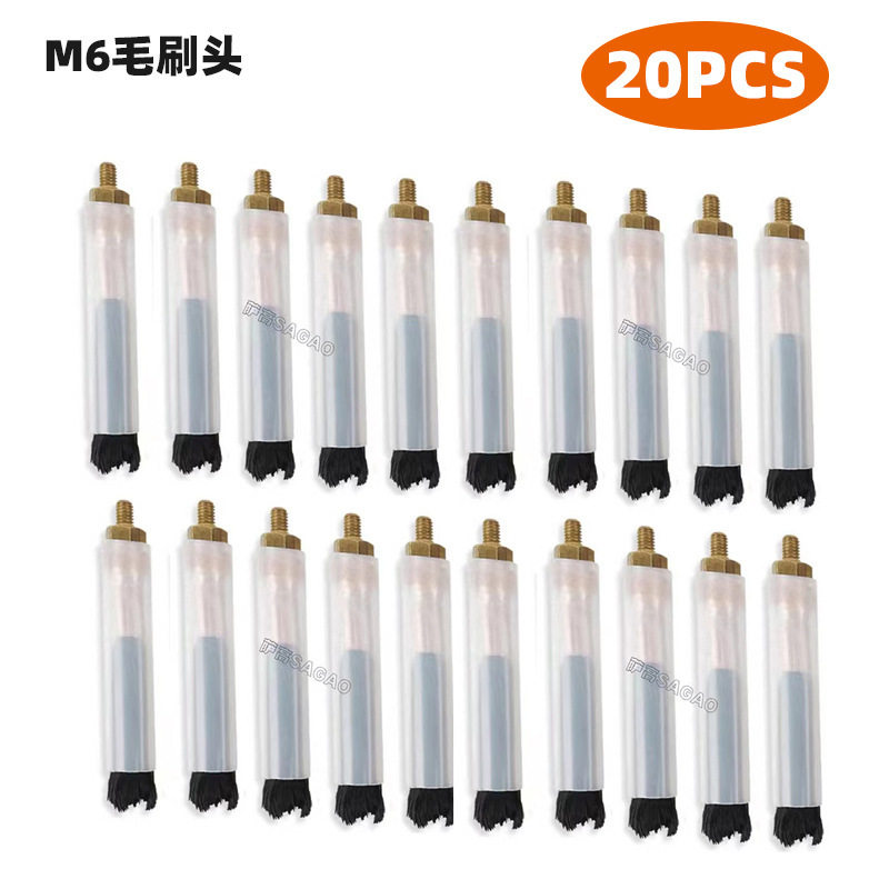 跨境新品焊道处理机毛刷头M6/8/10毛刷枪不锈钢焊斑清洗刷头20PCS