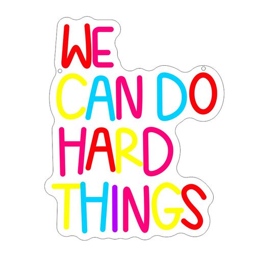 色彩丰富英文字母霓虹灯卧室教室装饰灯牌WE CAN DO HARD THINGS