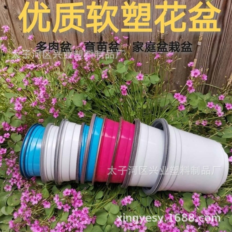 塑料花盆销售双色花盆PP塑料花盆双色白色软塑料W双色多肉花盆