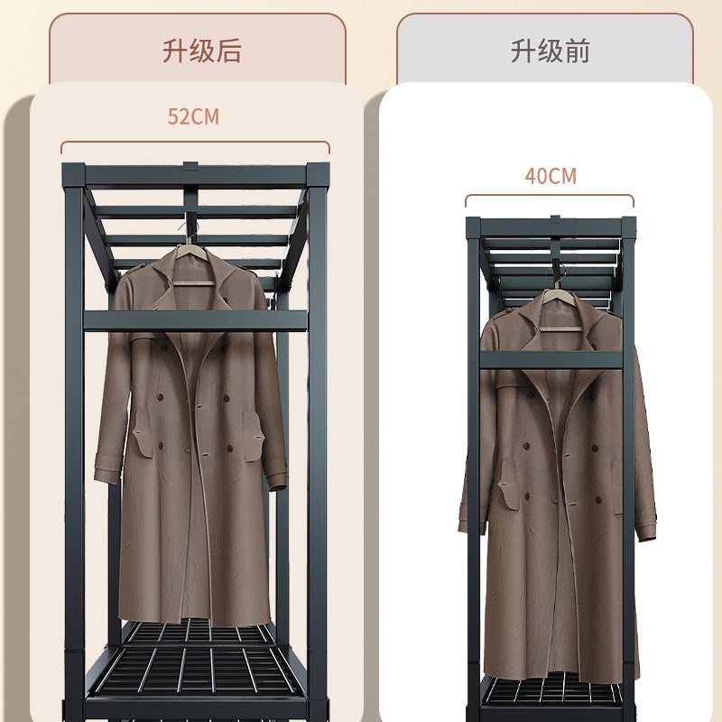 OoR免安d装简易布衣柜出租房家用卧室钢管加固结实折叠小型全挂式