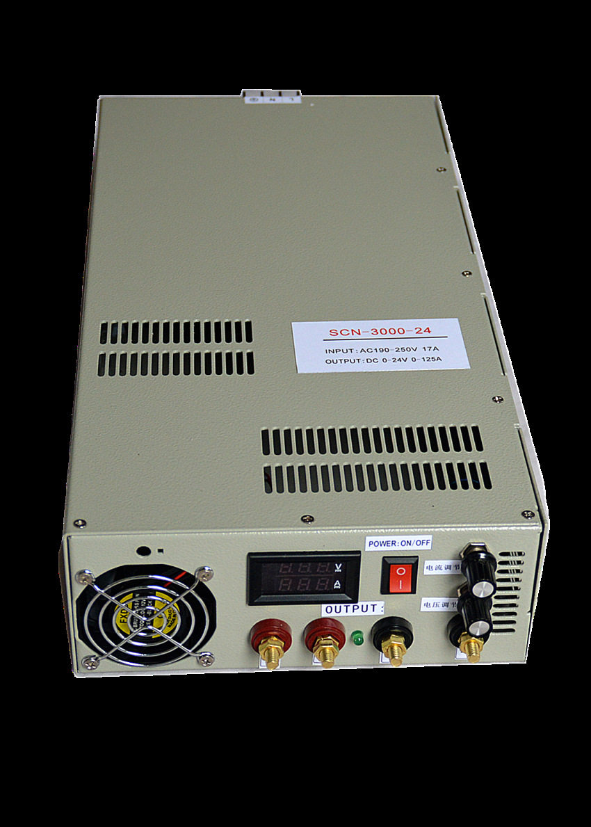 SCN-3000-24 AC220V转DC24V125A3000W电压可调节恒流恒压开关电源