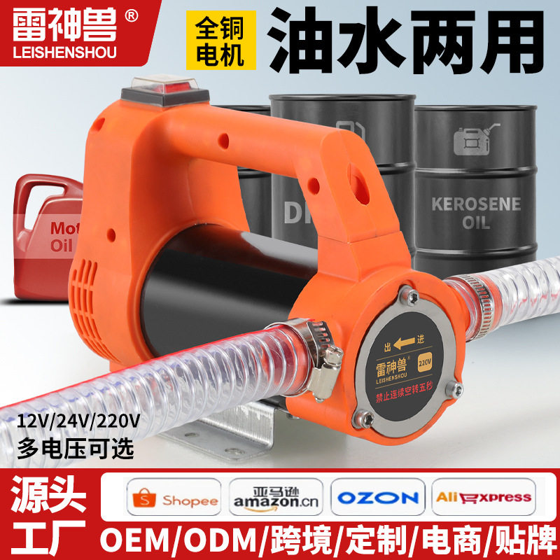 油水两用抽油泵电动抽水泵12V24V220V伏直流高压抽水泵加油机神器