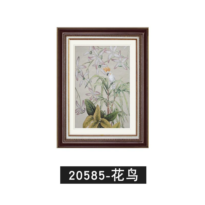 美式轻奢客厅装饰画花鸟田园风格餐厅边柜挂画简美乡W村卧室床头