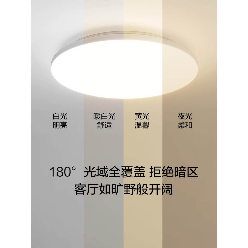 led吸顶灯具书房餐厅现代简约百搭圆形阳台灯冰玉III卧室集WS