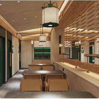 2025设计师禅意餐饮料理店酒楼专用铁艺中式麻布手工复古装饰吊灯