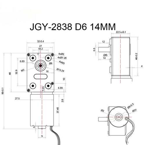 新永泰JGY-2838微型涡轮涡杆直流无刷减速电机12V24V大扭矩小马达