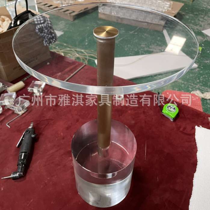 网红亚克力茶几小圆桌迷你茶几吧台客厅卧室小边几沙发透明小边几