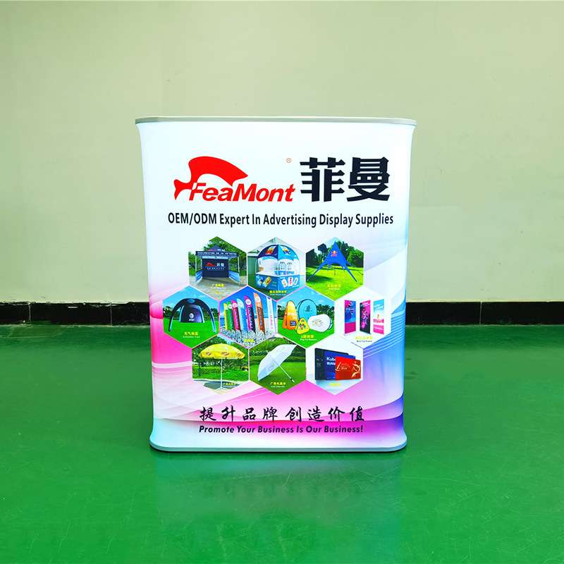 FEAMONT 菲曼液压升降促销台LED发光广告折叠灯箱前台接待台展架
