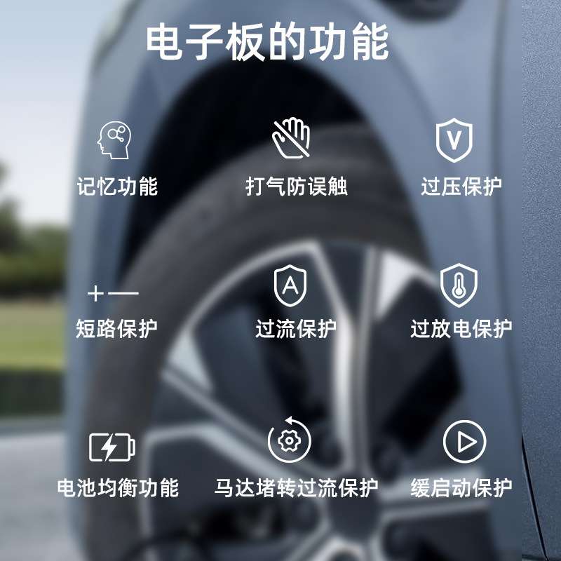 新款私模车载充气泵22缸汽车自行车轮胎6000毫安多功能电动充气泵