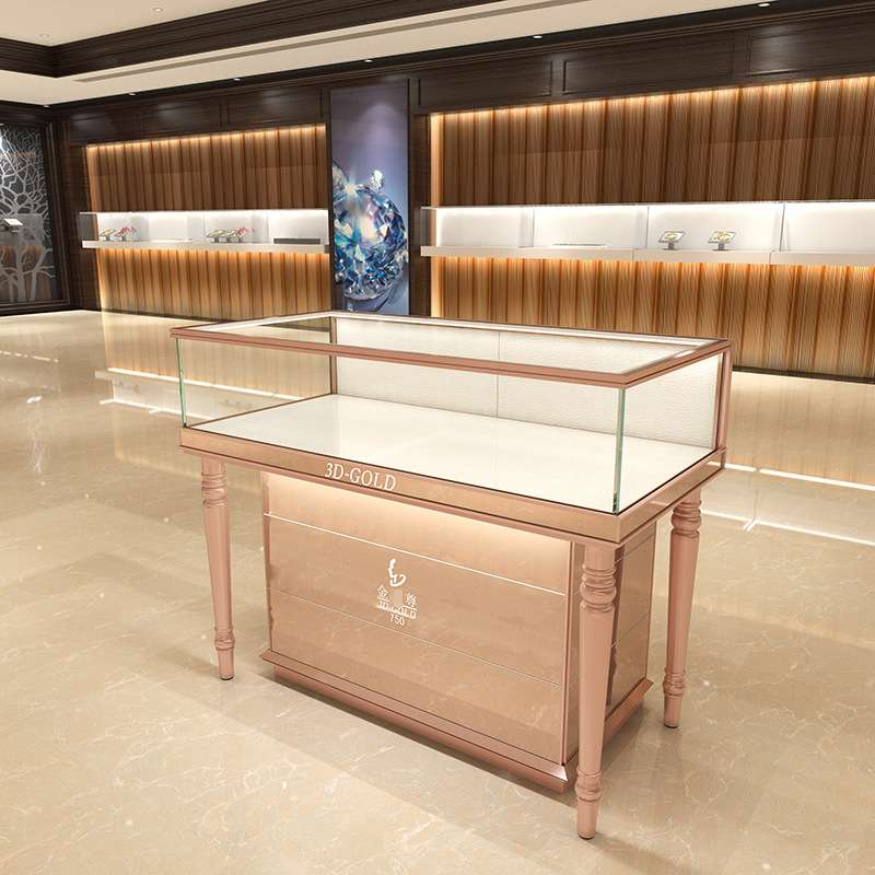 新款欧式珠宝首饰展柜玉器展示柜商场商品陈列柜样品展示架饰品柜