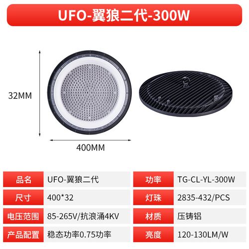 工矿灯led厂房灯足瓦防水防尘ufo工矿灯飞碟灯仓库车间照明天棚灯