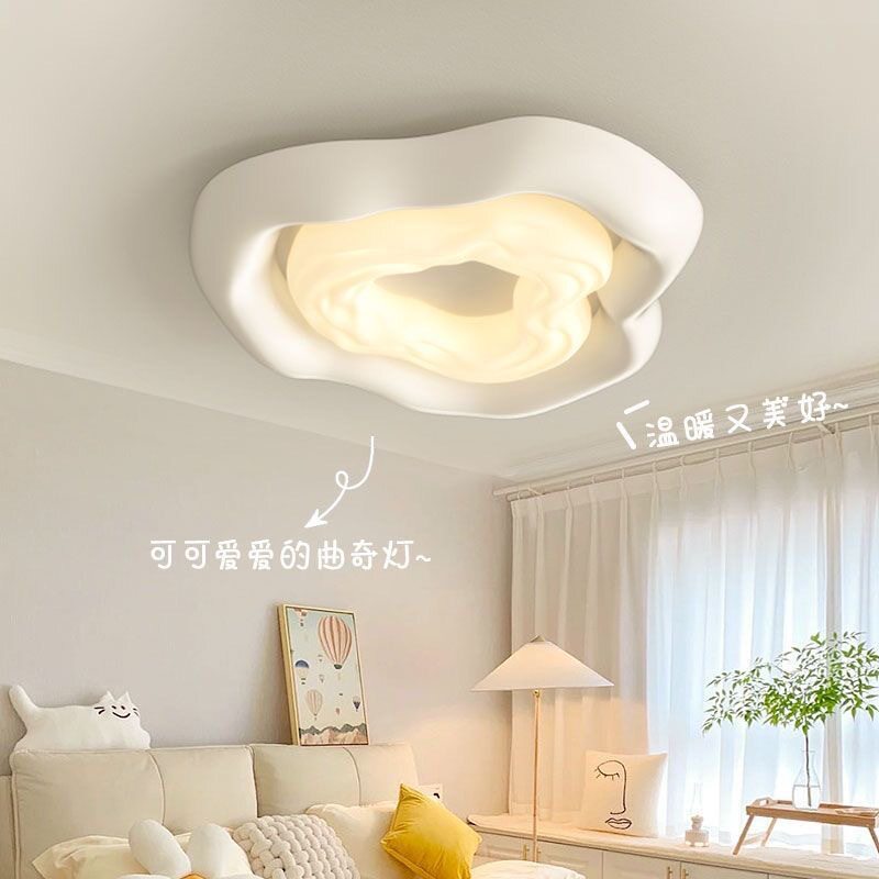 卧室灯北欧网红奶油风led吸顶灯创意个性儿童房灯温馨浪漫房间灯