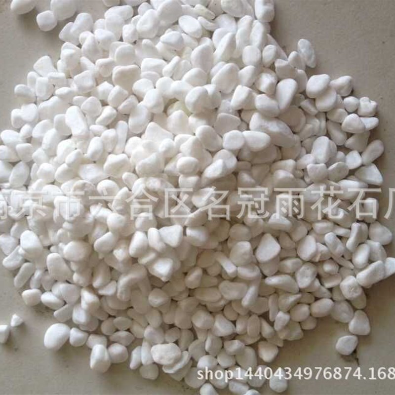 白色鹅卵石纯白雨花石园林景观水池垫底铺路地面打磨石量大从优