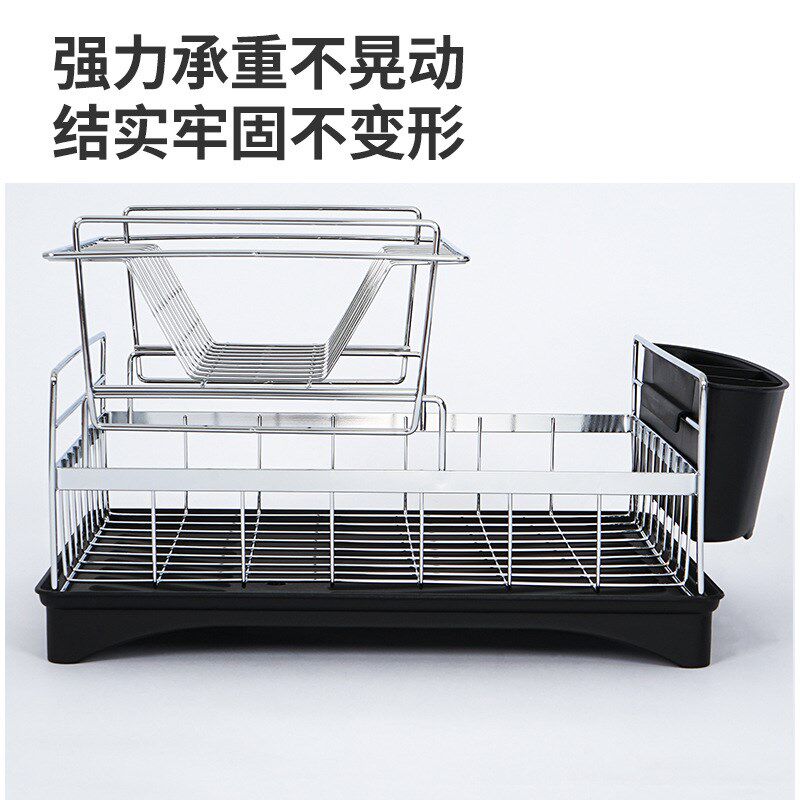 可拆卸厨房双层碗碟架家用不锈钢餐具收纳置物架碗筷沥水架放碗架