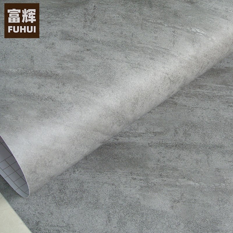 加厚防水粗水泥纹理自粘墙纸壁纸复古做旧装饰pvc波音软片HD-069